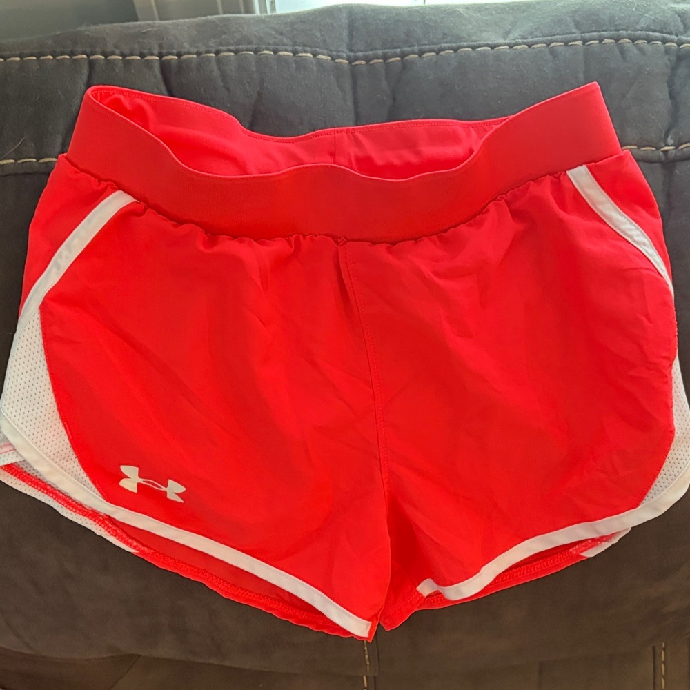 Size 10 Under Armour Girls neon pink Athletic Running Shorts